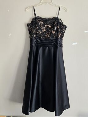 A.B.S. Evening By Allen Schwartz Strapless Black Lace Evening Dress Size 12